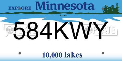 584KWY Minnesota License Plate