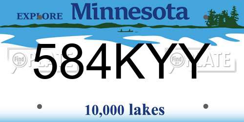 584KYY Minnesota License Plate