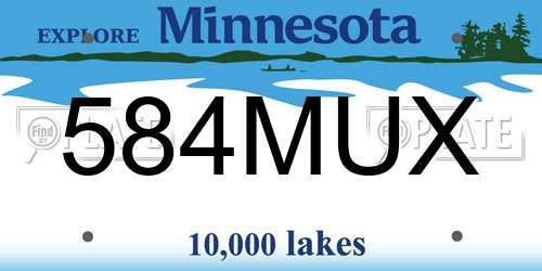 584MUX Minnesota License Plate