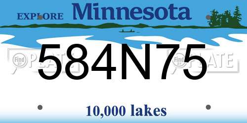 584N75 Minnesota License Plate