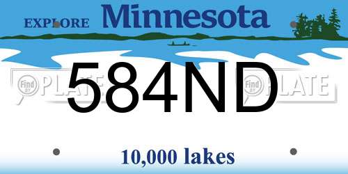 584ND Minnesota License Plate