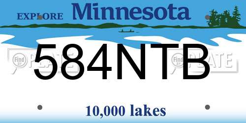 584NTB Minnesota License Plate