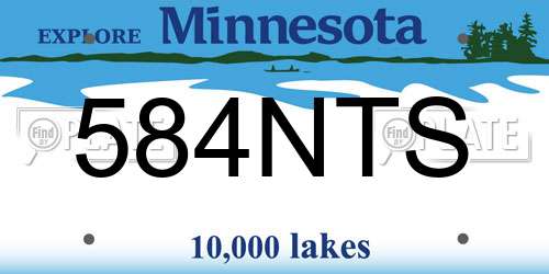 584NTS Minnesota License Plate