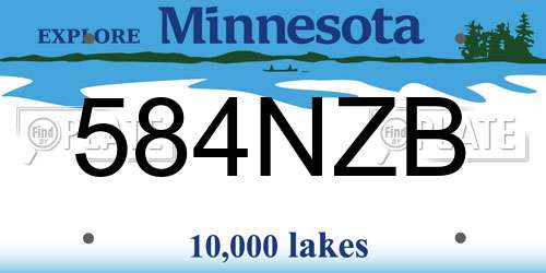 584NZB Minnesota License Plate