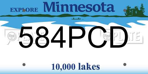 584PCD Minnesota License Plate