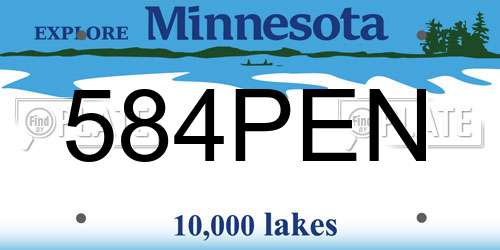 584PEN Minnesota License Plate