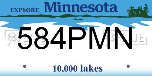 584PMN Minnesota License Plate