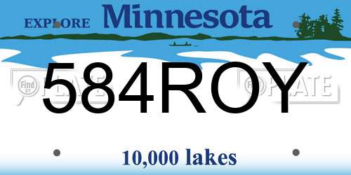 584ROY Minnesota License Plate