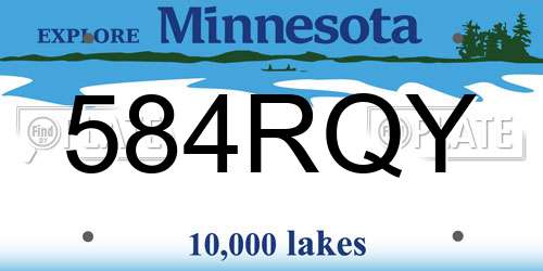 584RQY Minnesota License Plate