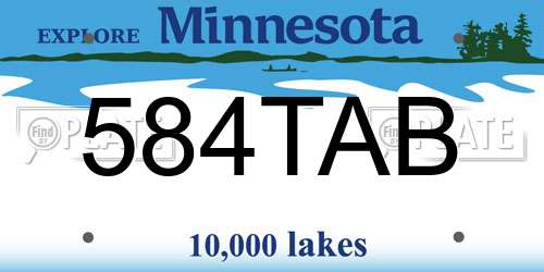 584TAB Minnesota License Plate
