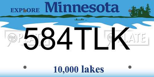 584TLK Minnesota License Plate