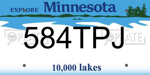 584TPJ Minnesota License Plate