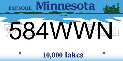 584WWN Minnesota License Plate