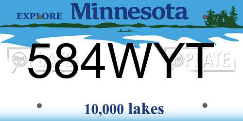 584WYT Minnesota License Plate