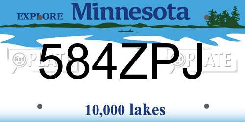 584ZPJ Minnesota License Plate