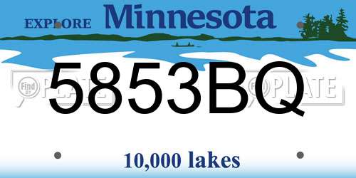 5853BQ Minnesota License Plate