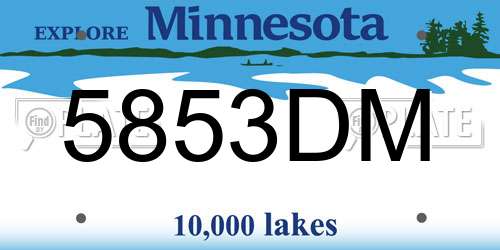 5853DM Minnesota License Plate