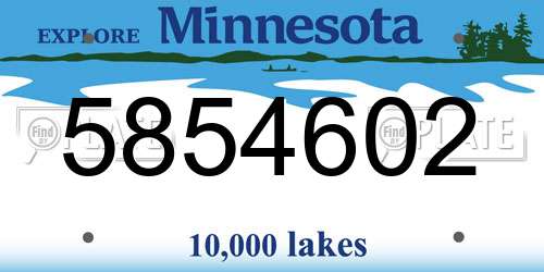 5854602 Minnesota License Plate