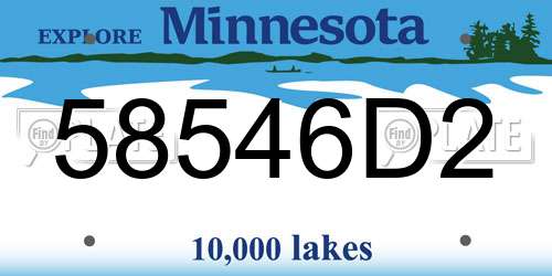 58546D2 Minnesota License Plate