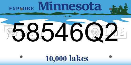 58546Q2 Minnesota License Plate