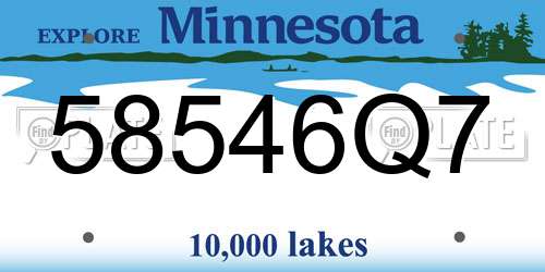 58546Q7 Minnesota License Plate