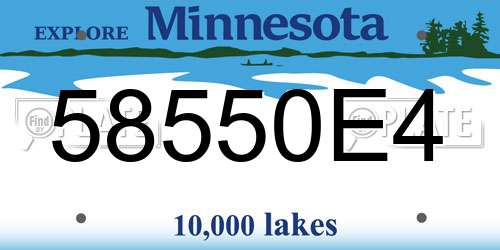 58550E4 Minnesota License Plate