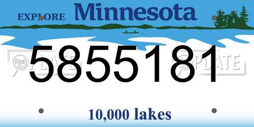 5855181 Minnesota License Plate