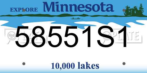 58551S1 Minnesota License Plate