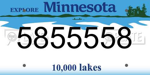 5855558 Minnesota License Plate