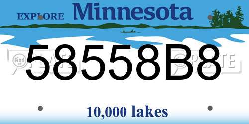 58558B8 Minnesota License Plate