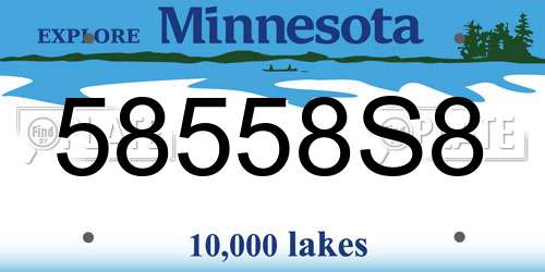 58558S8 Minnesota License Plate
