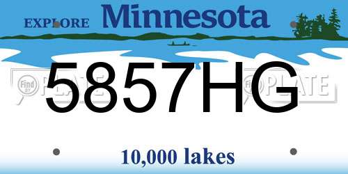 5857HG Minnesota License Plate