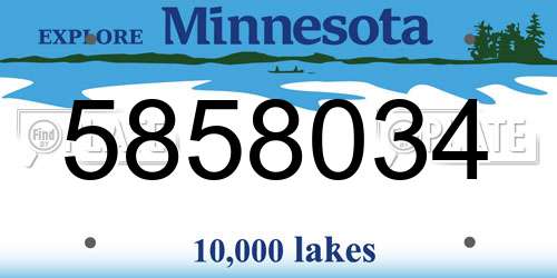 5858034 Minnesota License Plate