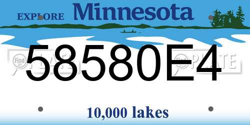 58580E4 Minnesota License Plate