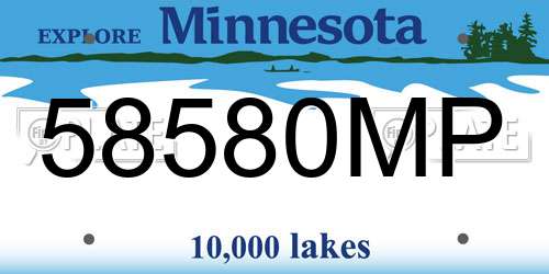 58580MP Minnesota License Plate