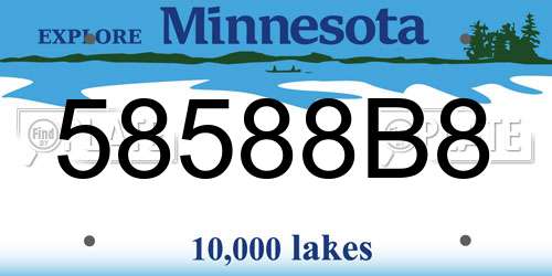 58588B8 Minnesota License Plate