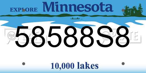 58588S8 Minnesota License Plate