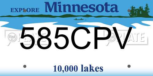 585CPV Minnesota License Plate