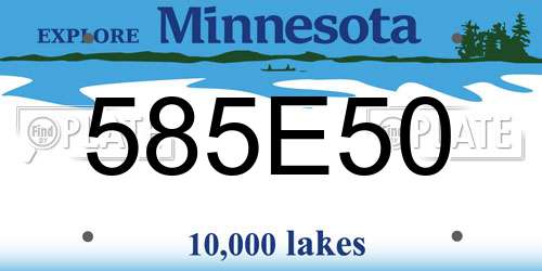 585E50 Minnesota License Plate