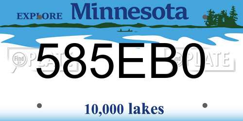 585EB0 Minnesota License Plate