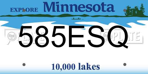 585ESQ Minnesota License Plate
