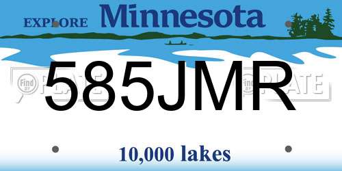 585JMR Minnesota License Plate