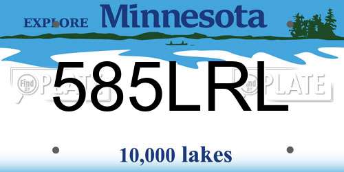 585LRL Minnesota License Plate