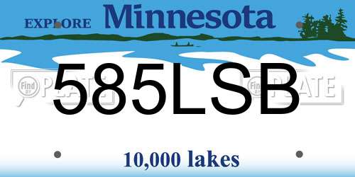 585LSB Minnesota License Plate