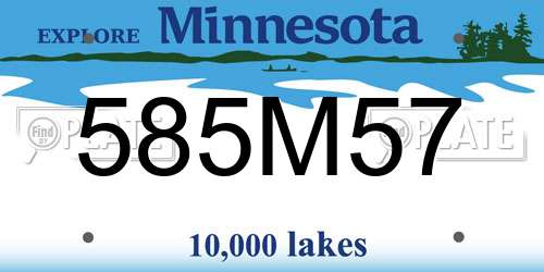585M57 Minnesota License Plate