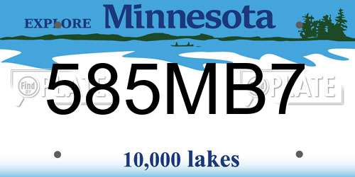 585MB7 Minnesota License Plate