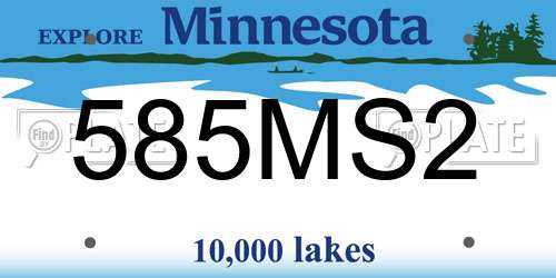 585MS2 Minnesota License Plate