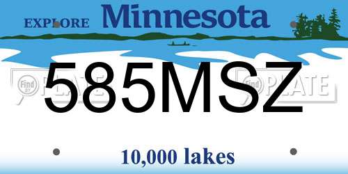 585MSZ Minnesota License Plate