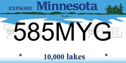 585MYG Minnesota License Plate