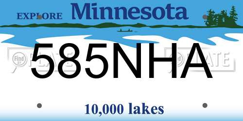 585NHA Minnesota License Plate